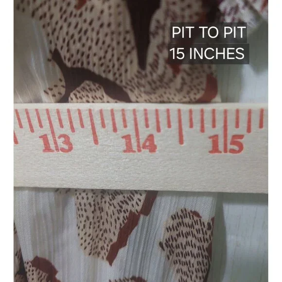 NWT Voy Brown/Cream Abstract Print Midi Dress Size SMALL - Picture 6 of 7